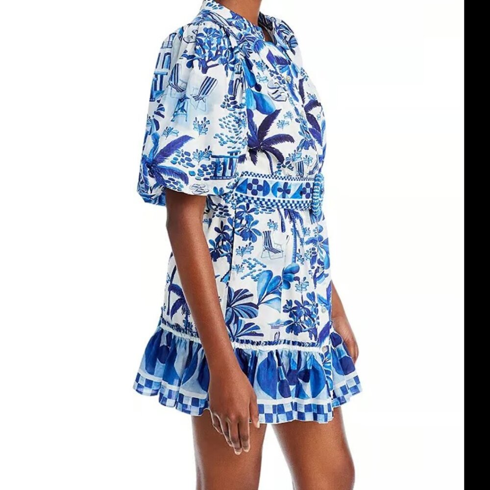 Farm Rio Sweet Rio Mini Dress Off White Size S - Picture 4 of 11